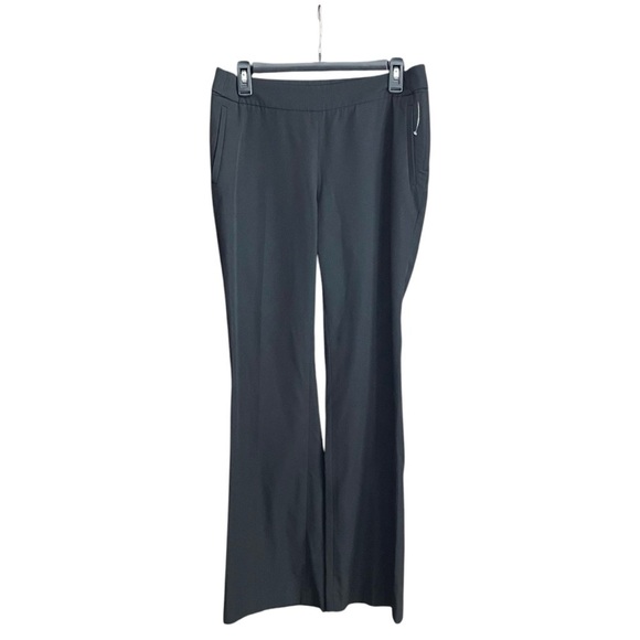 H&M Flared Pants Women's Size 8 Black Solid Dress Slacks Zip Minimalist Career - Picture 1 of 6